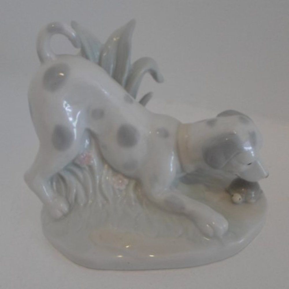 Dog & Turtle Friends Ceramic Figurine
